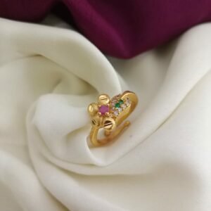 one gram floral gold forming adjustable ring copy