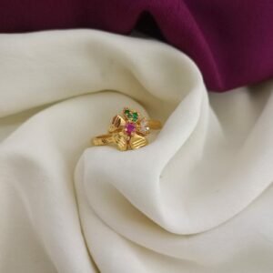 one gram stone gold forming adjustable ring copy