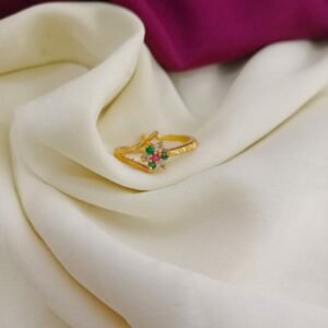 one gram double heart gold forming adjustable ring copy