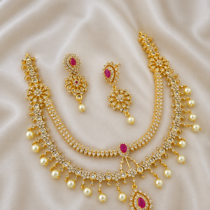 ad stone neckset with earrings